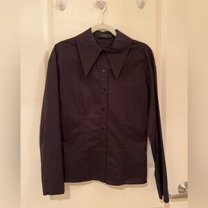 Joseph pointed collar fitted shirt with side zip details